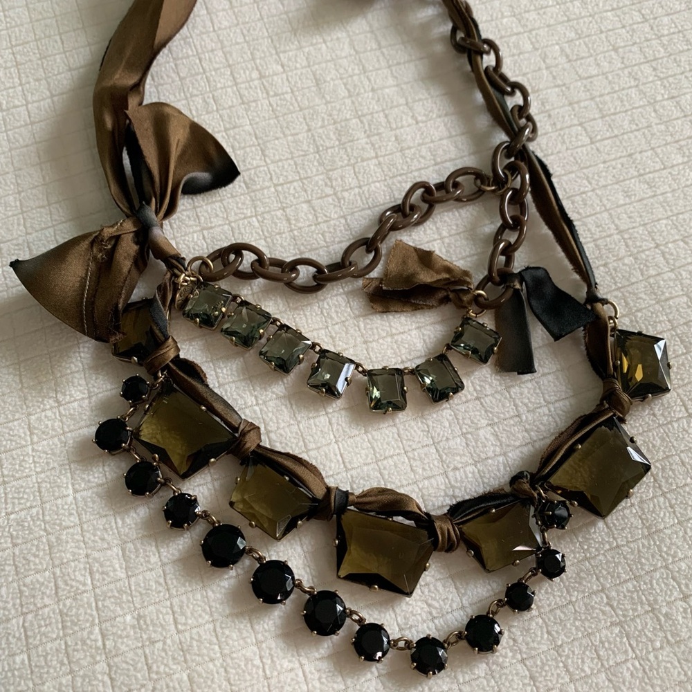 J Crew multi-layer gem necklace - Picture 2 of 14